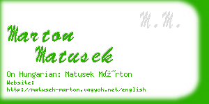 marton matusek business card